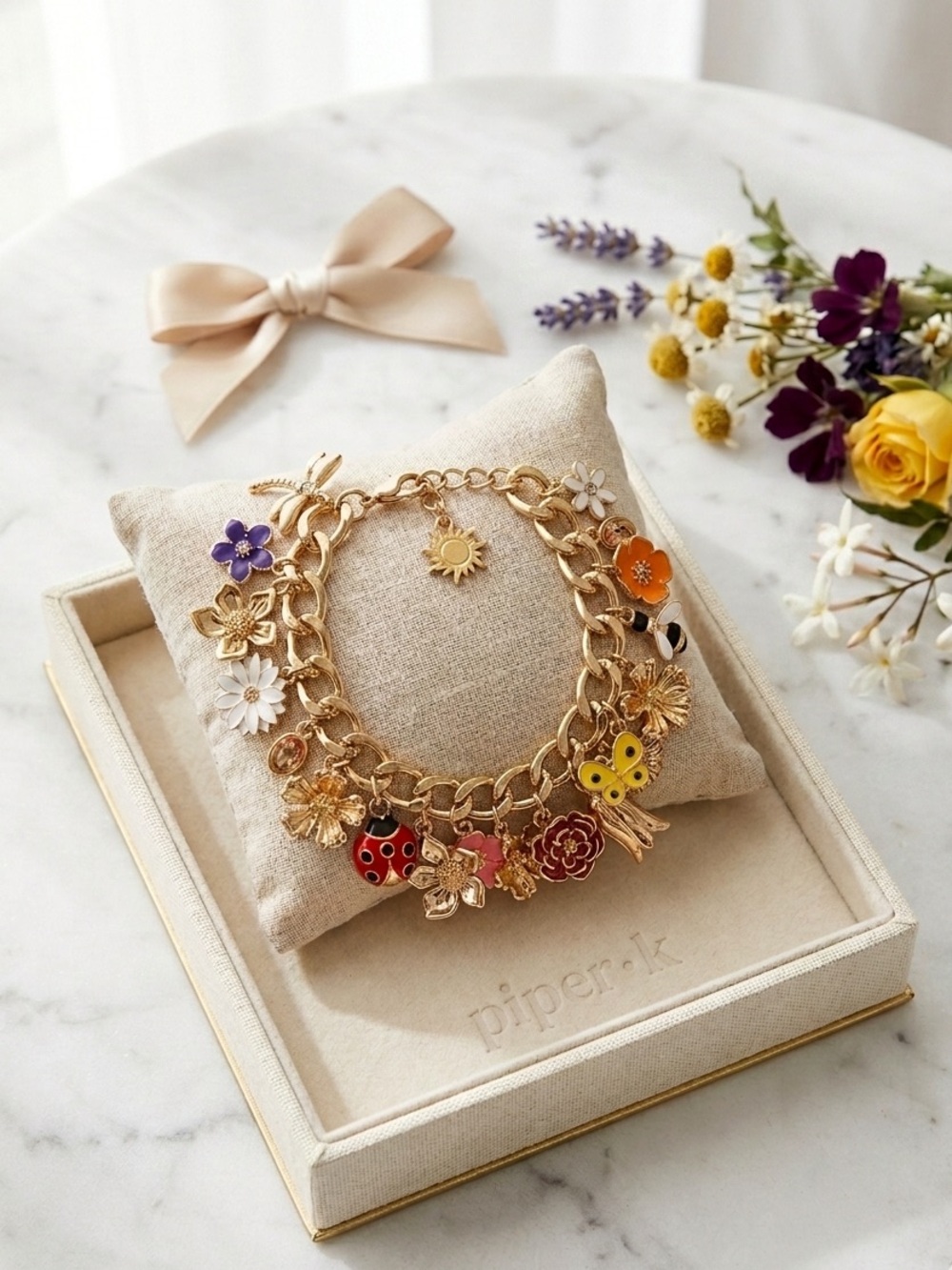 Piper K Gold Charm Bracelet